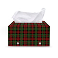 Christmas Tartan Pattern Print Leather Tissue Box Cover