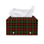 Christmas Tartan Pattern Print Leather Tissue Box Cover