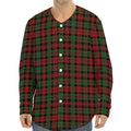 Christmas Tartan Pattern Print Long Sleeve Baseball Jersey