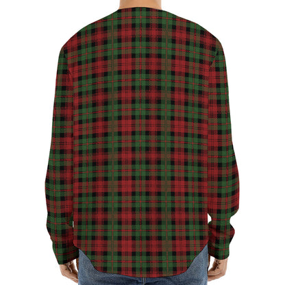 Christmas Tartan Pattern Print Long Sleeve Baseball Jersey