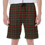 Christmas Tartan Pattern Print Men's Beach Shorts