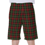 Christmas Tartan Pattern Print Men's Beach Shorts