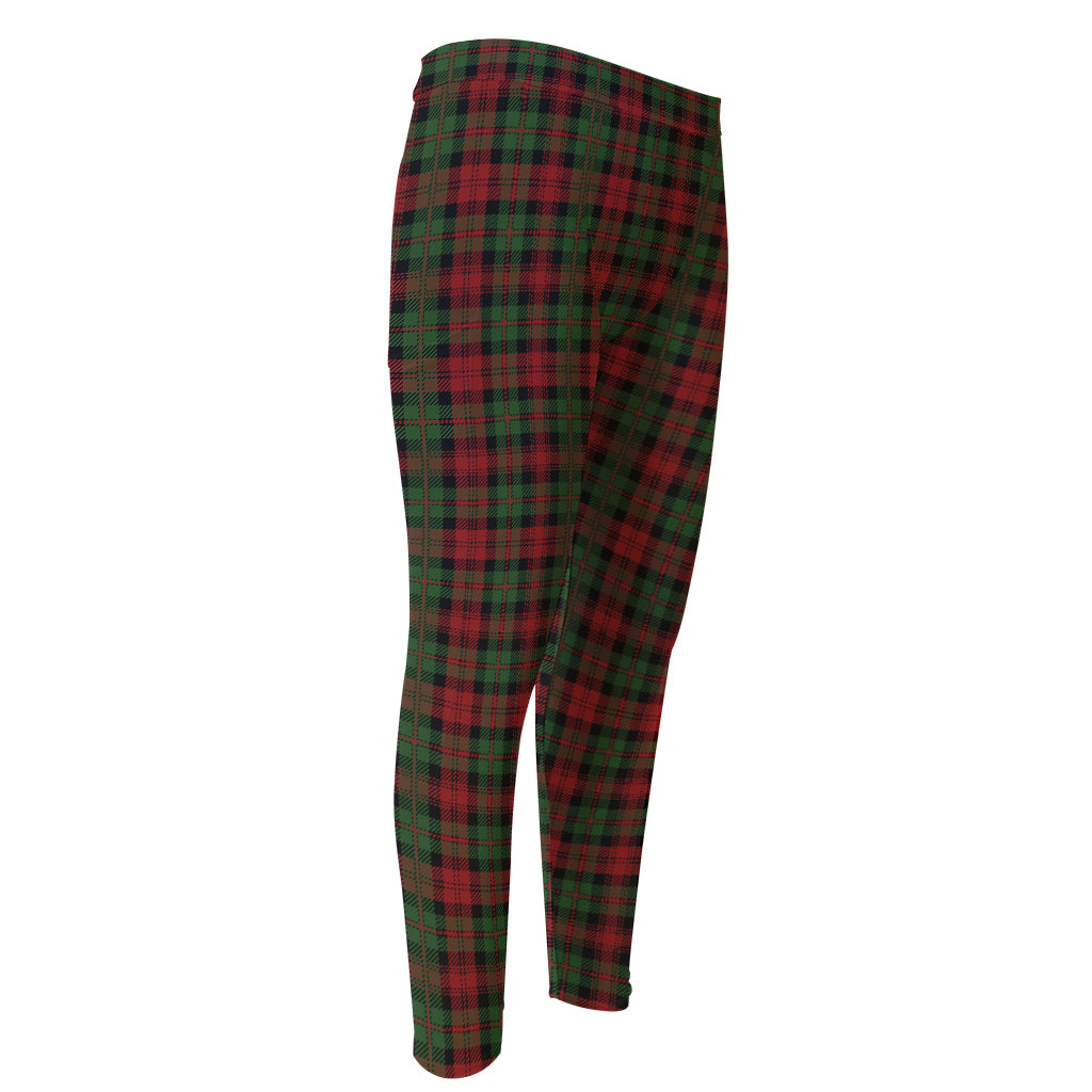 Christmas Tartan Pattern Print Men's Compression Pants