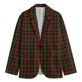 Christmas Tartan Pattern Print Men's Cotton Blazer