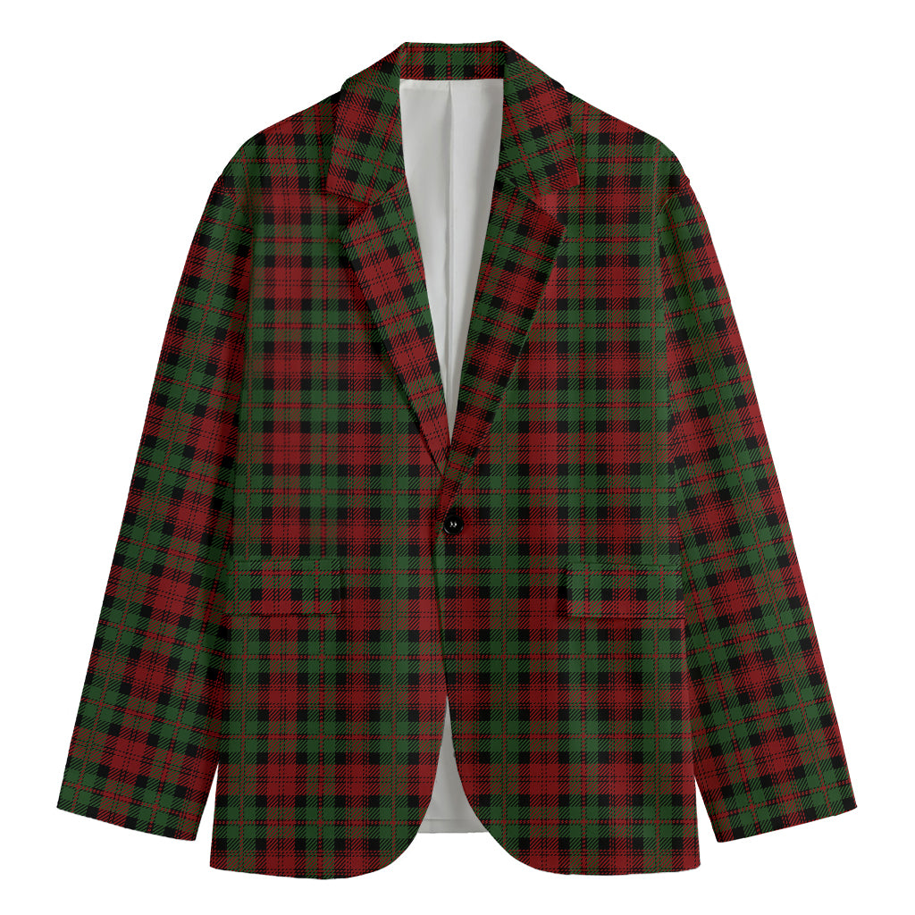 Christmas Tartan Pattern Print Men's Cotton Blazer
