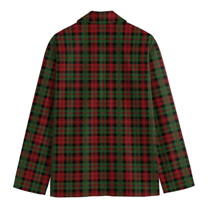 Christmas Tartan Pattern Print Men's Cotton Blazer