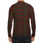 Christmas Tartan Pattern Print Men's Long Sleeve Rash Guard