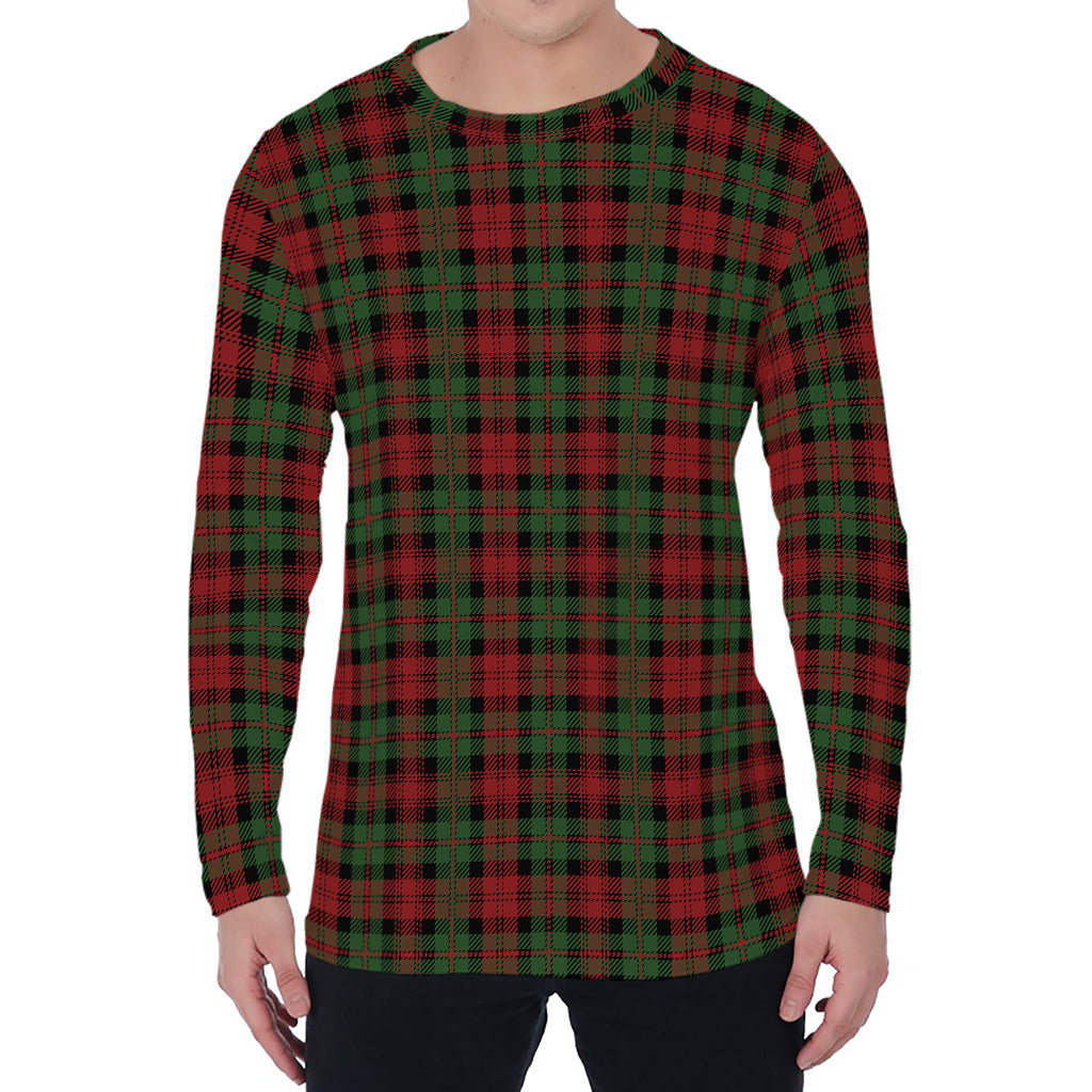Christmas Tartan Pattern Print Men's Long Sleeve T-Shirt