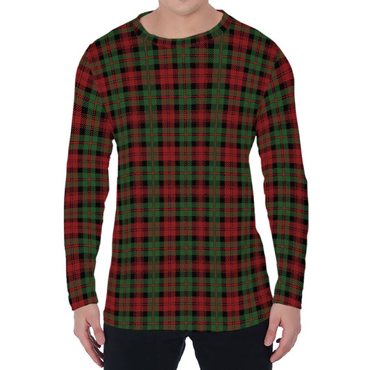 Christmas Tartan Pattern Print Men's Long Sleeve T-Shirt