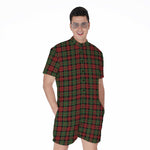 Christmas Tartan Pattern Print Men's Rompers