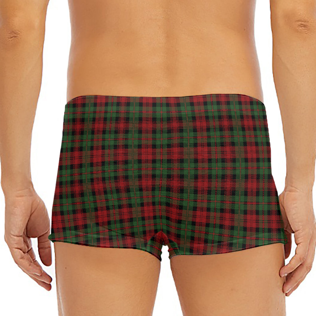 Christmas Tartan Pattern Print Men's Short Boxer Briefs