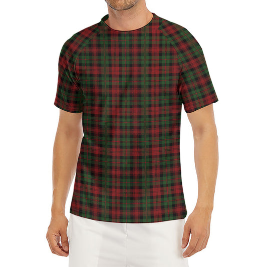 Christmas Tartan Pattern Print Men's Short Sleeve Rash Guard
