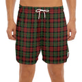Christmas Tartan Pattern Print Men's Split Running Shorts