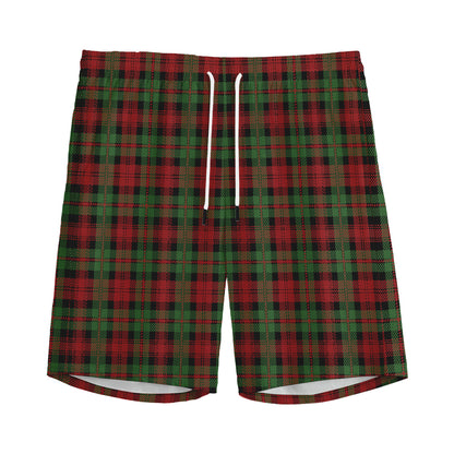Christmas Tartan Pattern Print Men's Sports Shorts