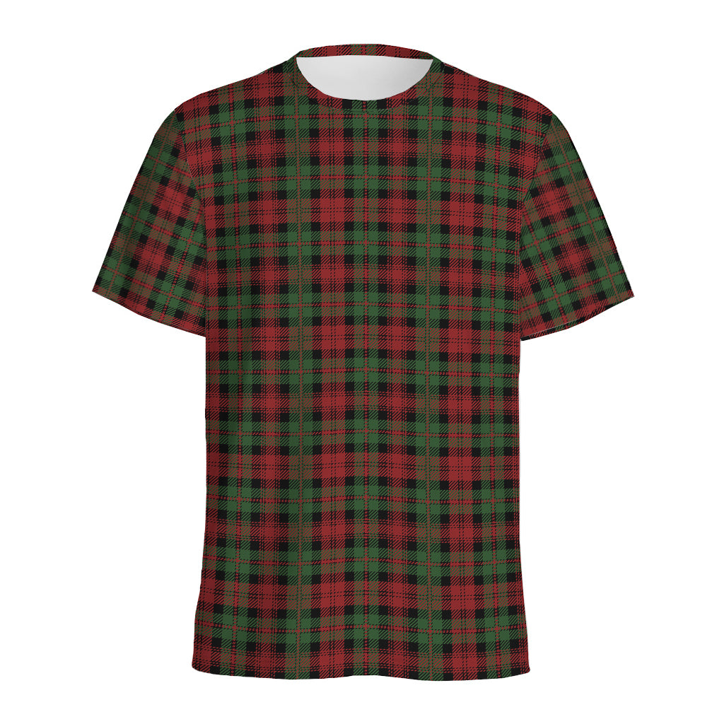 Christmas Tartan Pattern Print Men's Sports T-Shirt