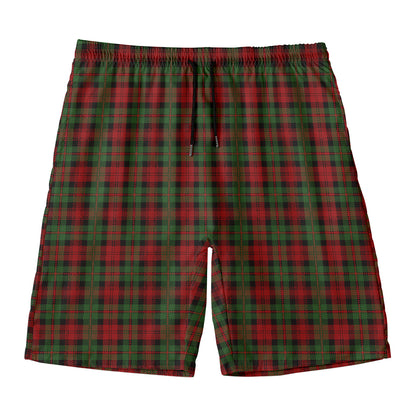 Christmas Tartan Pattern Print Men's Swim Trunks