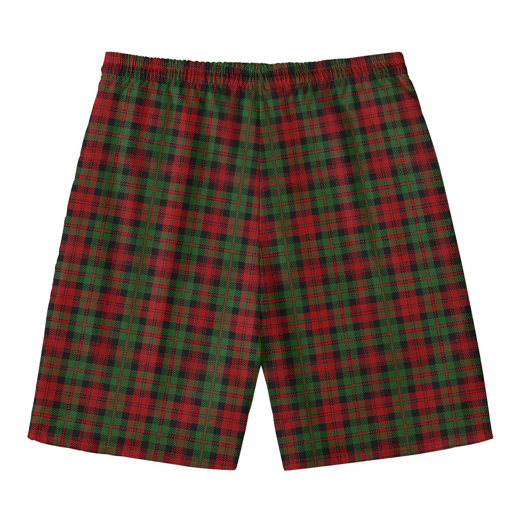 Christmas Tartan Pattern Print Men's Swim Trunks