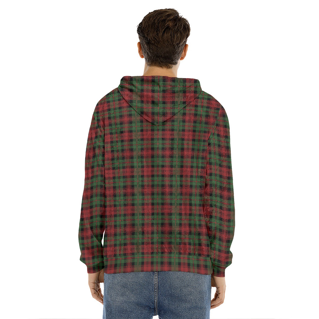 Christmas Tartan Pattern Print Men's Velvet Pullover Hoodie