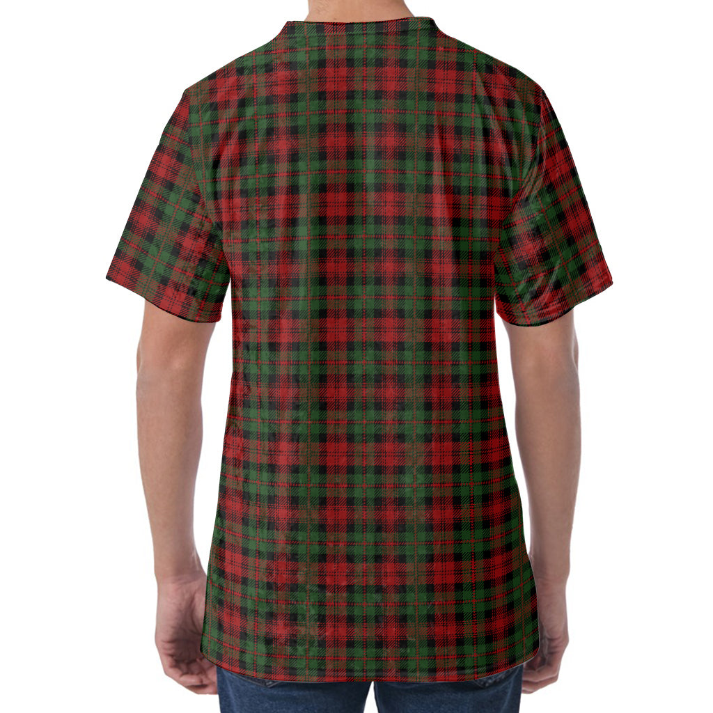 Christmas Tartan Pattern Print Men's Velvet T-Shirt