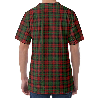 Christmas Tartan Pattern Print Men's Velvet T-Shirt