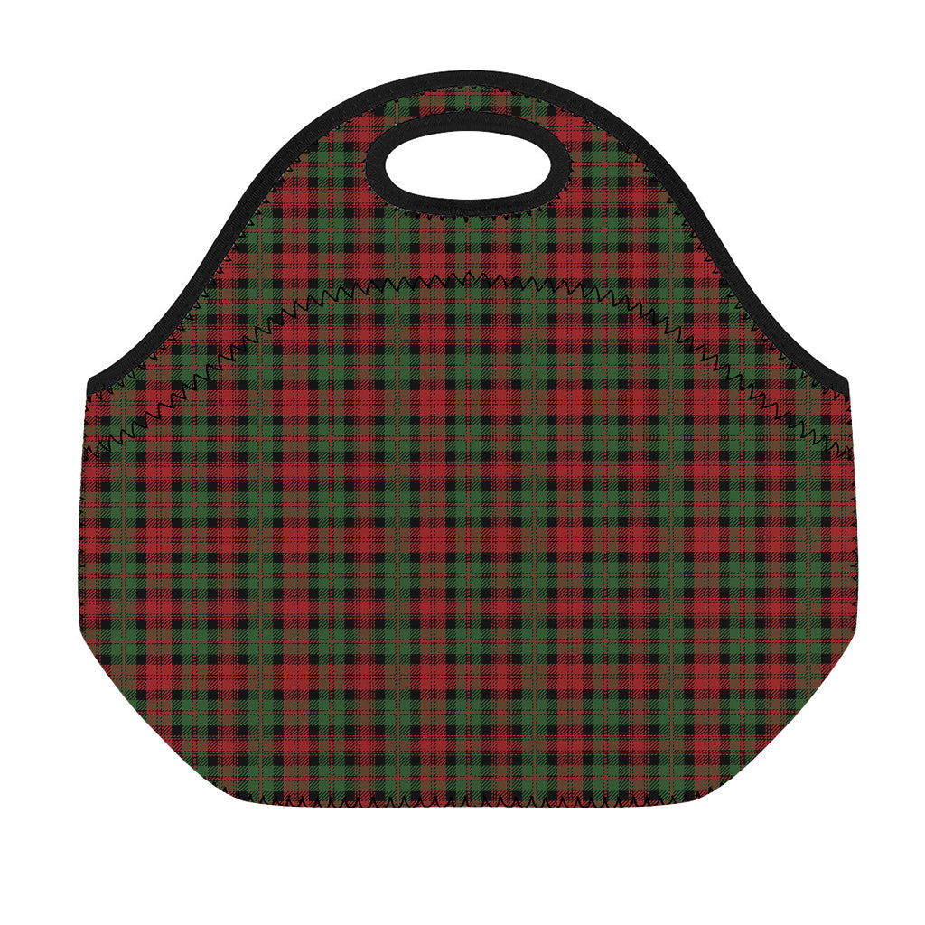 Christmas Tartan Pattern Print Neoprene Lunch Bag