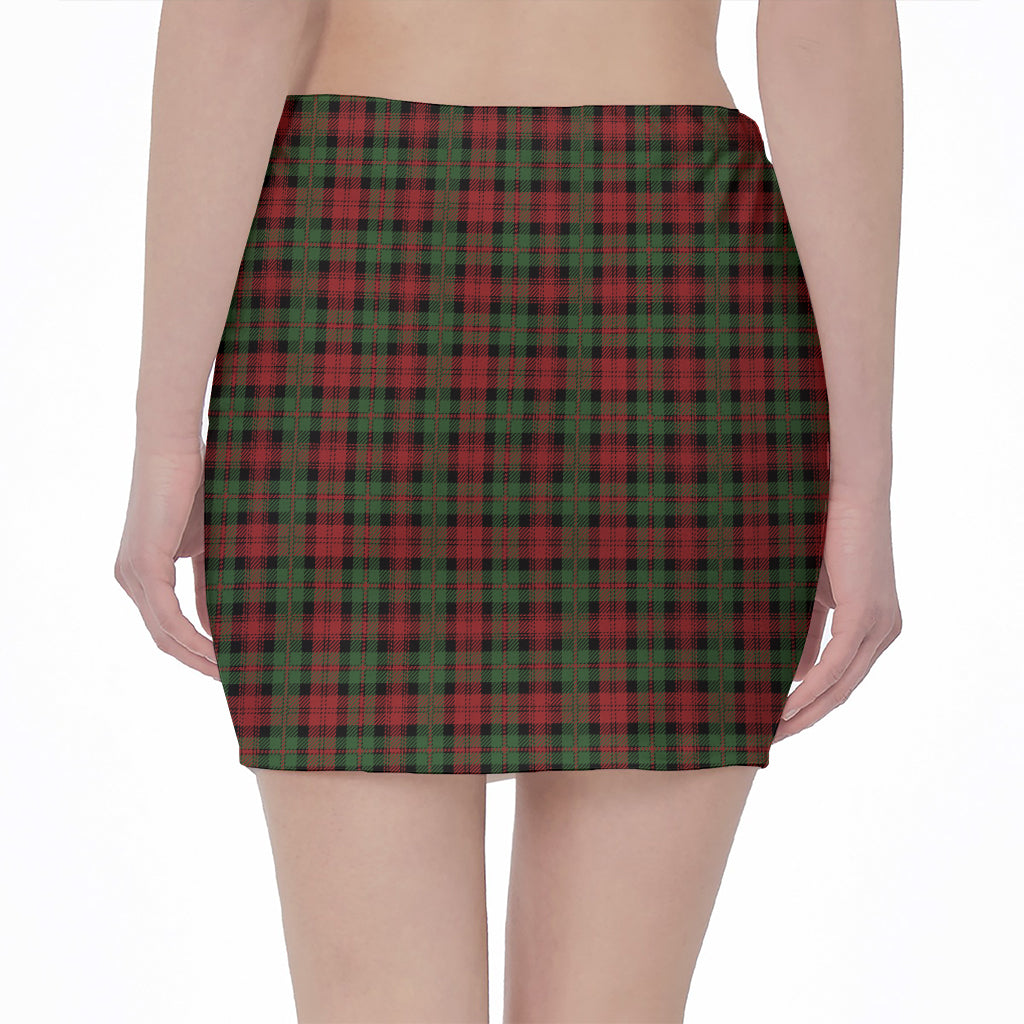 Christmas Tartan Pattern Print Pencil Mini Skirt