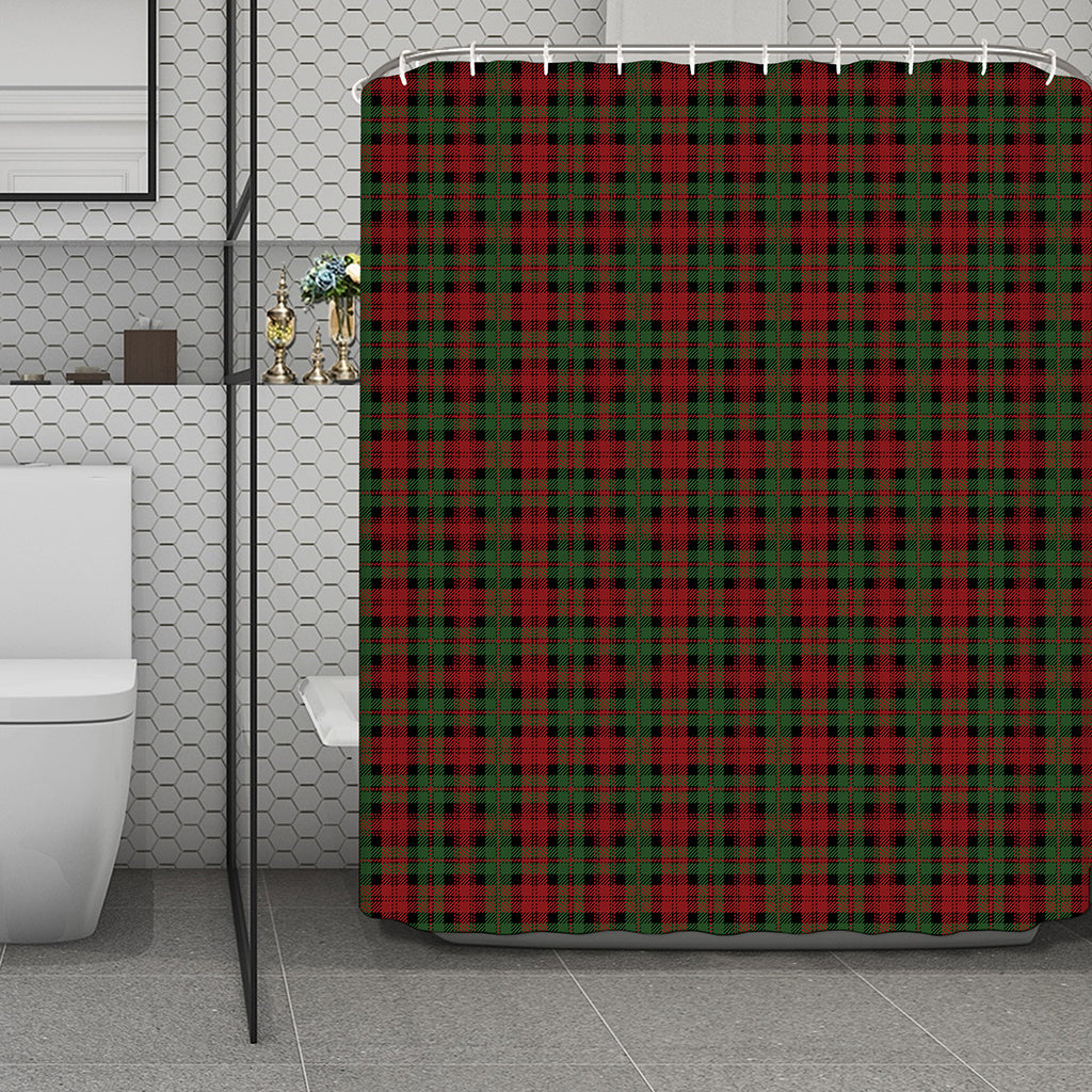 Christmas Tartan Pattern Print Polyester Shower Curtain