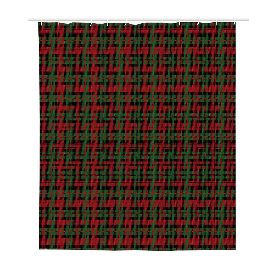 Christmas Tartan Pattern Print Polyester Shower Curtain