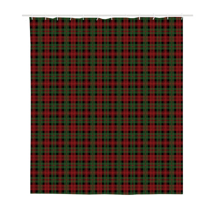 Christmas Tartan Pattern Print Polyester Shower Curtain