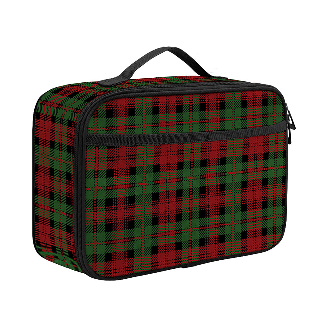 Christmas Tartan Pattern Print Portable Lunch Bag