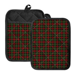 Christmas Tartan Pattern Print Pot Holders With Pocket