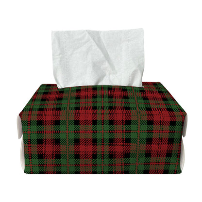 Christmas Tartan Pattern Print Rectangle Tissue Box Cover