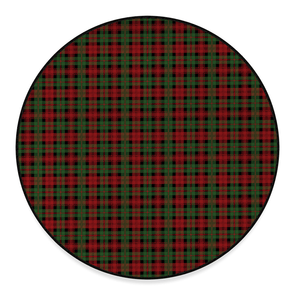 Christmas Tartan Pattern Print Round Floor Mat