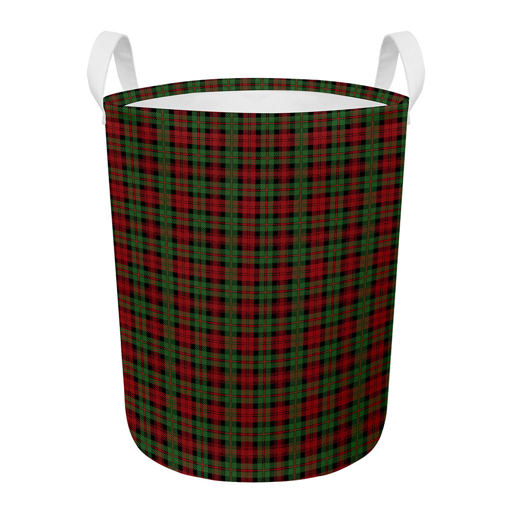 Christmas Tartan Pattern Print Round Laundry Basket