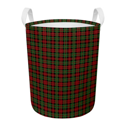 Christmas Tartan Pattern Print Round Laundry Basket