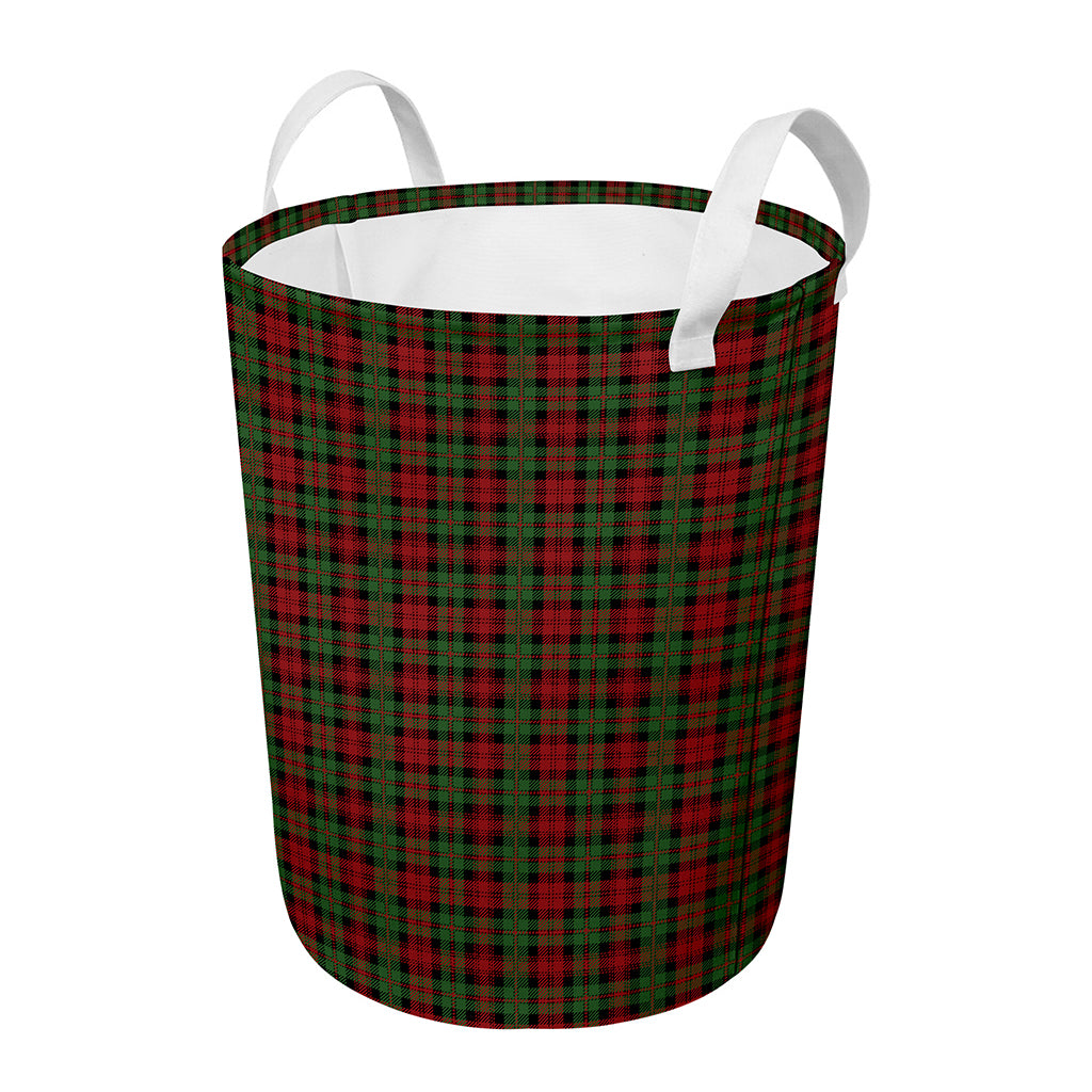 Christmas Tartan Pattern Print Round Laundry Basket