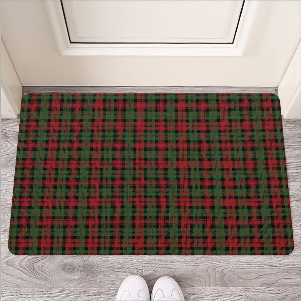 Christmas Tartan Pattern Print Rubber Doormat