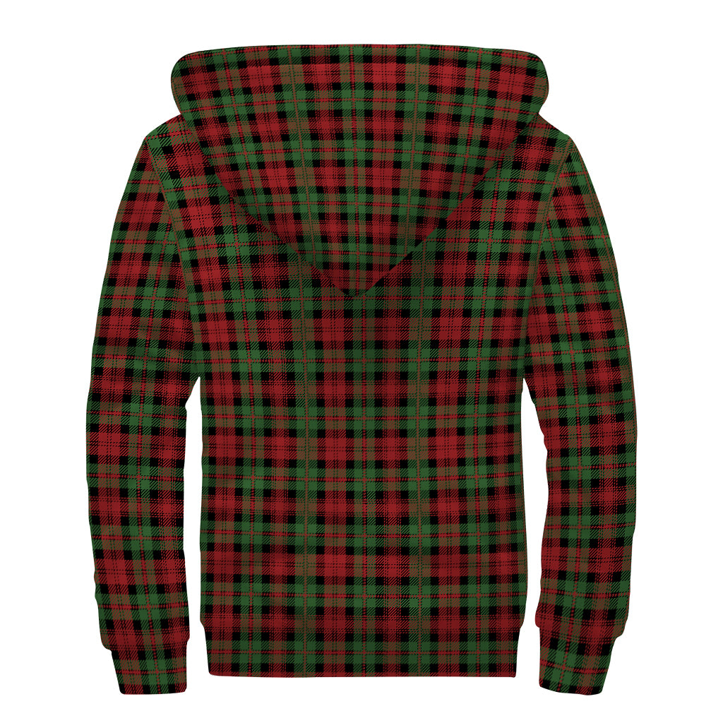 Christmas Tartan Pattern Print Sherpa Lined Zip Up Hoodie