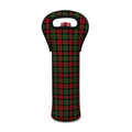 Christmas Tartan Pattern Print Single Neoprene Wine Tote