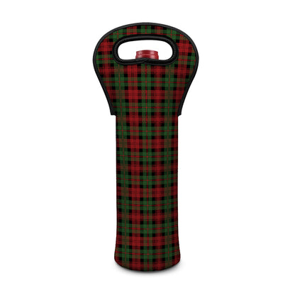 Christmas Tartan Pattern Print Single Neoprene Wine Tote