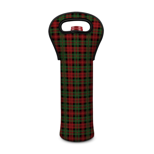 Christmas Tartan Pattern Print Single Neoprene Wine Tote