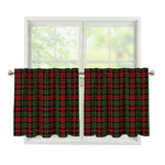 Christmas Tartan Pattern Print Tier Curtains
