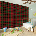 Christmas Tartan Pattern Print Wall Sticker