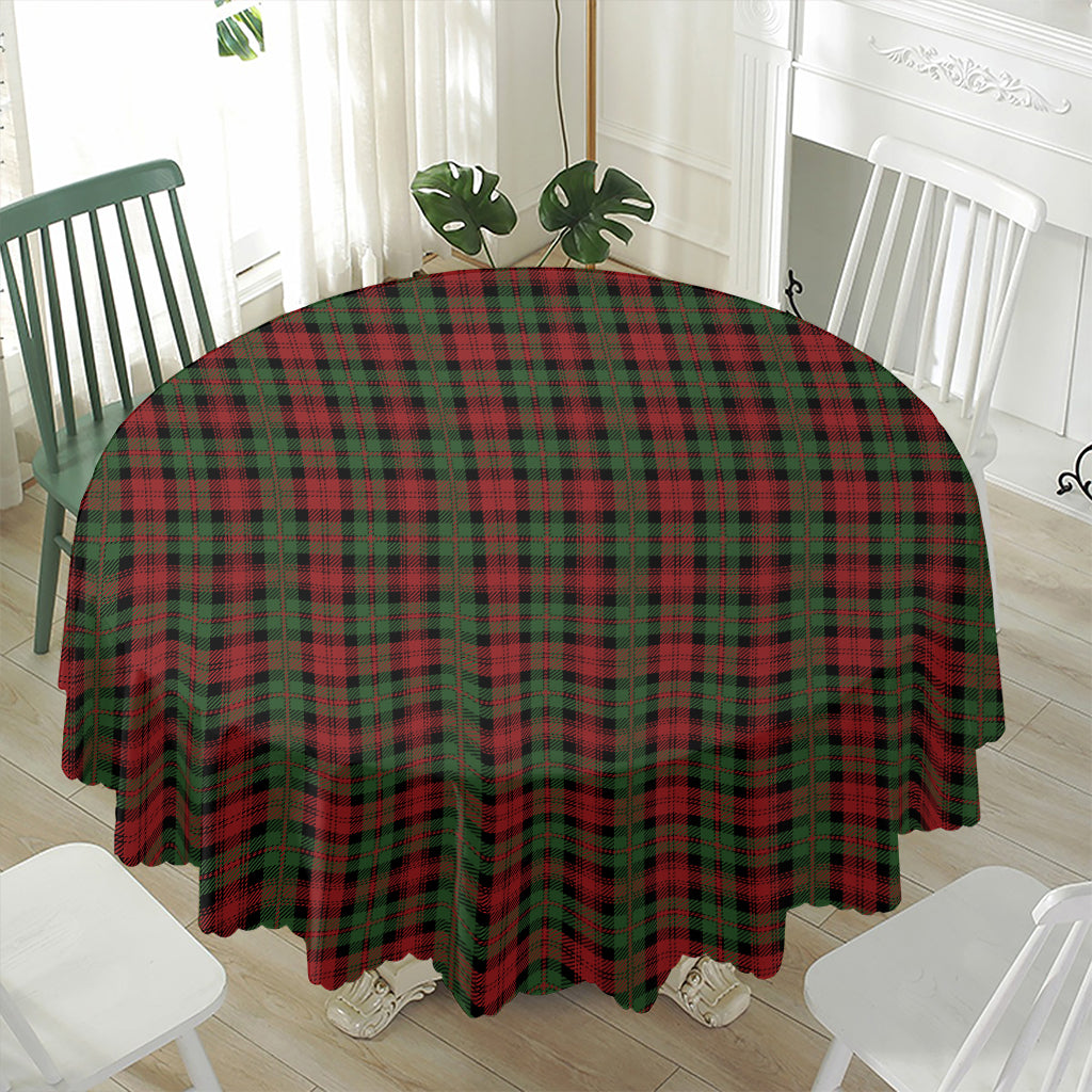 Christmas Tartan Pattern Print Waterproof Round Tablecloth