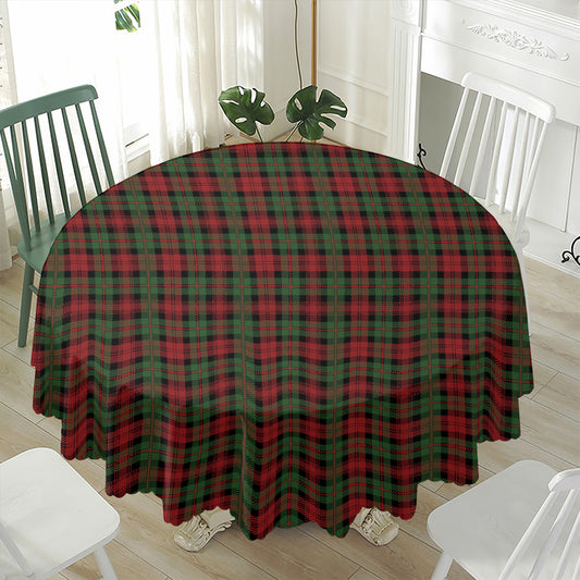 Christmas Tartan Pattern Print Waterproof Round Tablecloth