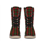 Christmas Tartan Pattern Print Winter Boots