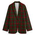 Christmas Tartan Pattern Print Women's Cotton Blazer