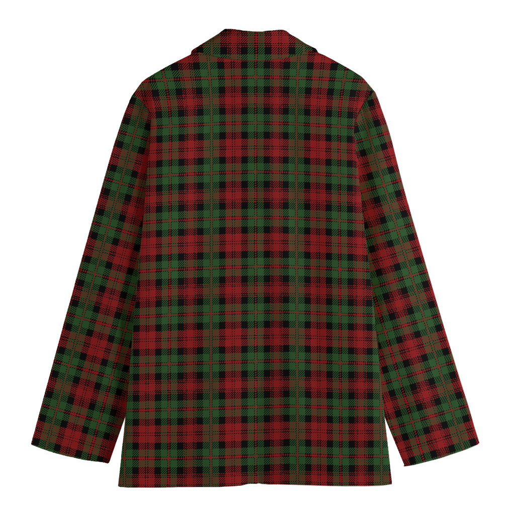 Christmas Tartan Pattern Print Women's Cotton Blazer
