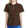 Christmas Tartan Pattern Print Women's Polo Shirt