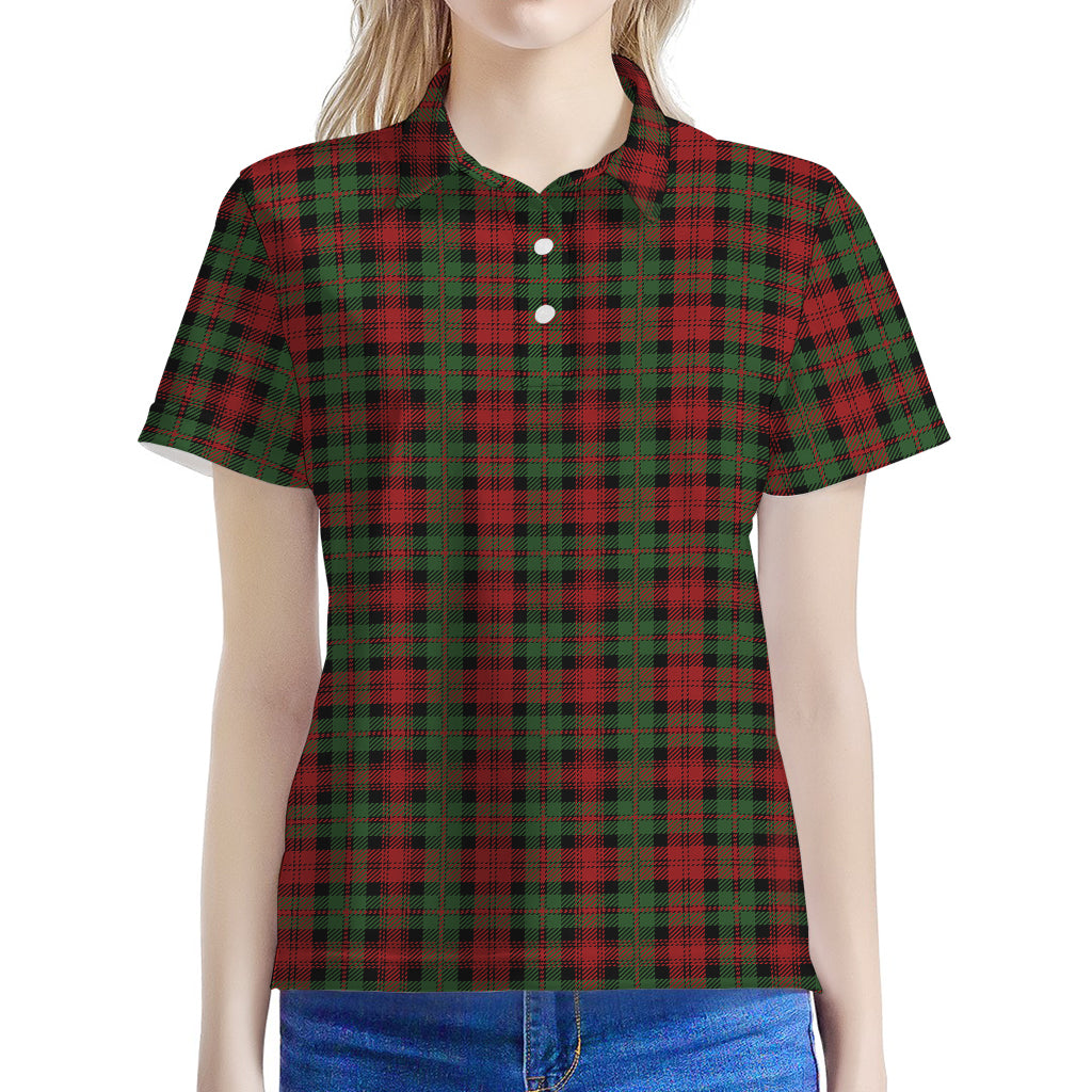 Christmas Tartan Pattern Print Women's Polo Shirt